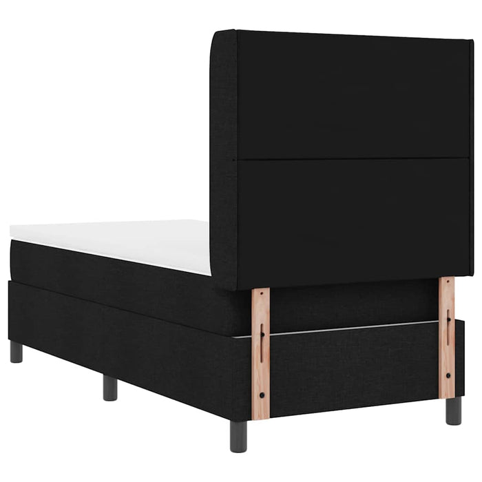 Pat cu arcuri cu pernă cu headboard Negru 200 x 90 cm țesătură - WALTI WALTI