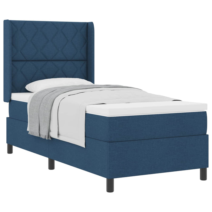 Pat cu arcuri cu pernă Manual albastru 200 x 90 cm țesătură - WALTI WALTI