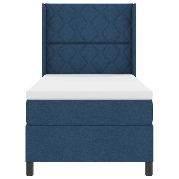 Pat cu arcuri cu pernă Manual albastru 200 x 90 cm țesătură - WALTI WALTI