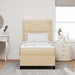 Pat cu arcuri cu saltea cu headboard Crem 100 x 200 cm țesătură - WALTI WALTI