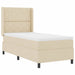 Pat cu arcuri cu saltea cu headboard Crem 100 x 200 cm țesătură - WALTI WALTI