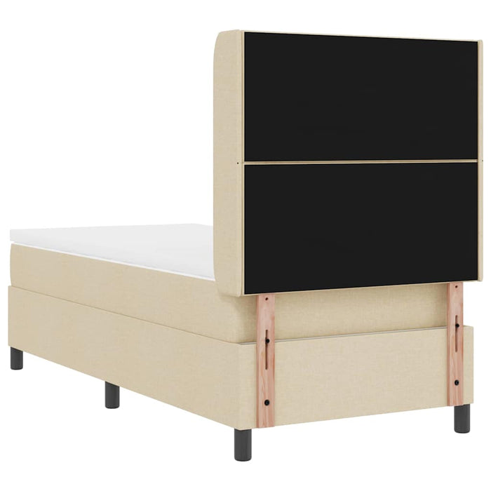 Pat cu arcuri cu saltea cu headboard Crem 100 x 200 cm țesătură - WALTI WALTI