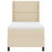 Pat cu arcuri cu saltea cu headboard Crem 100 x 200 cm țesătură - WALTI WALTI