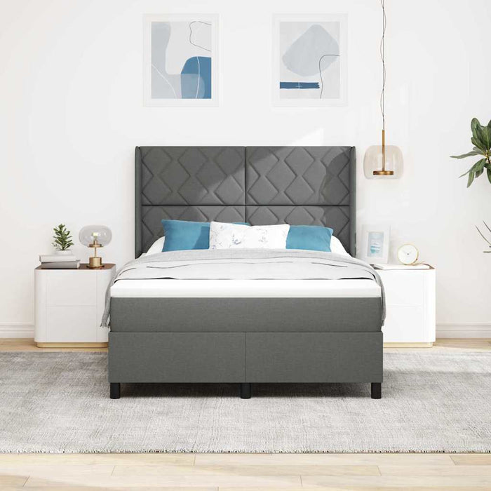 Pat cu arcuri cu pernă Manual Gri închis 190 x 140 cm țesătură WALTI