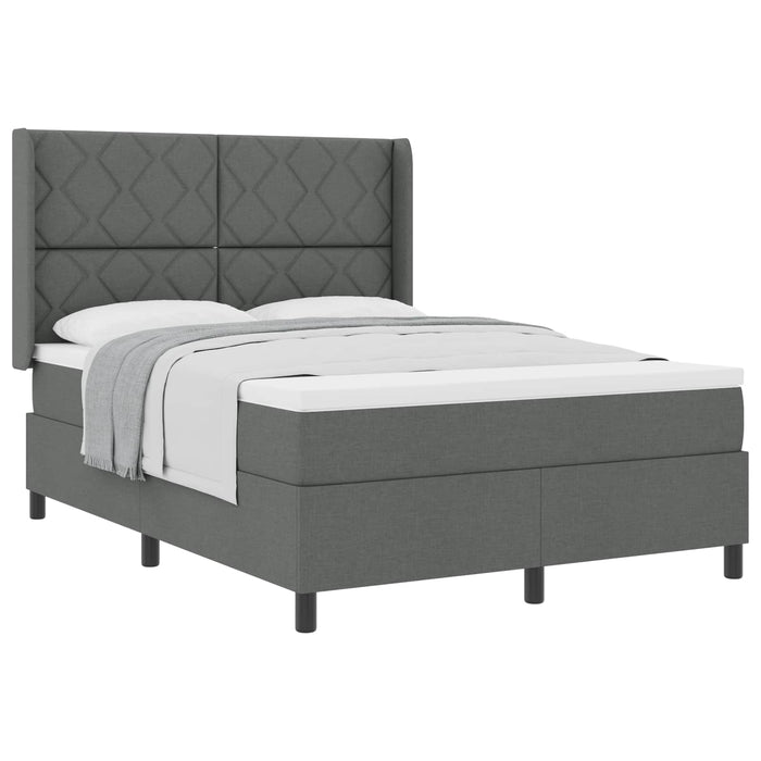 Pat cu arcuri cu pernă Manual Gri închis 190 x 140 cm țesătură WALTI