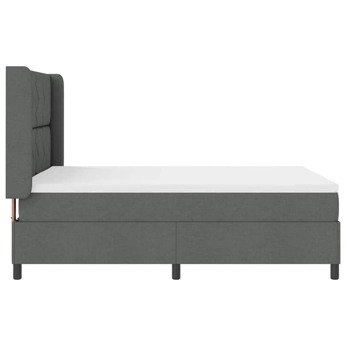 Pat cu arcuri cu pernă Manual Gri închis 190 x 140 cm țesătură WALTI
