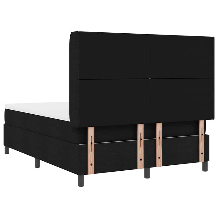 Pat cu arcuri cu pernă cu headboard Negru 190 x 140 cm țesătură WALTI