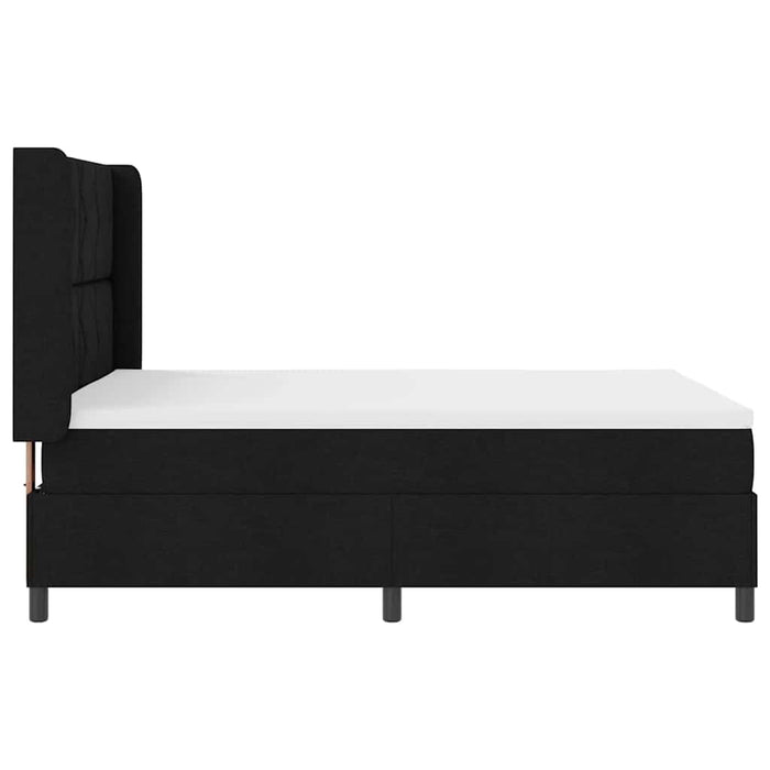 Pat cu arcuri cu pernă cu headboard Negru 190 x 140 cm țesătură WALTI