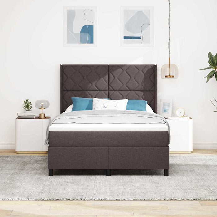 Pat cu arcuri cu pernă Manual Maro închis 190 x 140 cm țesătură WALTI