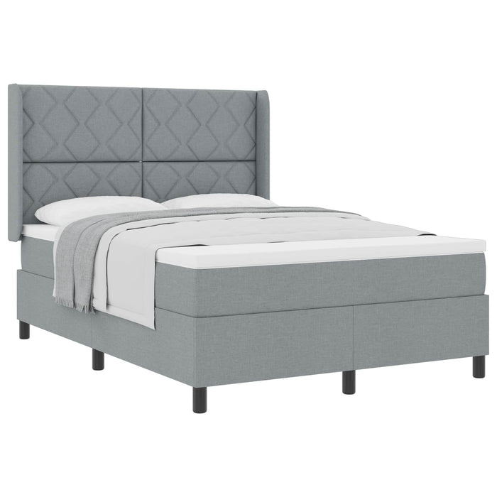 Pat cu arcuri cu pernă Manual Gri deschis 200 x 140 cm țesătură - WALTI WALTI