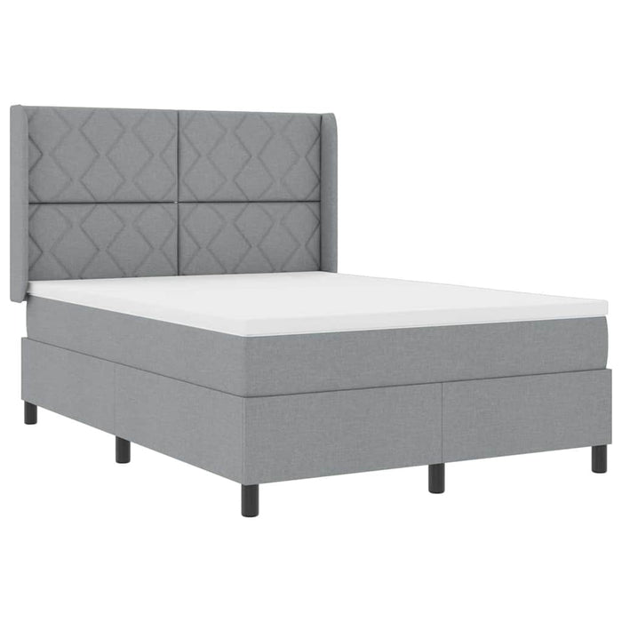 Pat cu arcuri cu pernă Manual Gri deschis 200 x 140 cm țesătură - WALTI WALTI