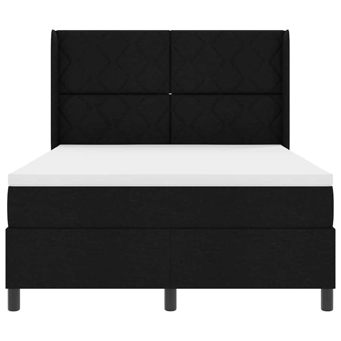 Pat cu arcuri cu pernă cu headboard Negru 200 x 160 cm țesătură WALTI