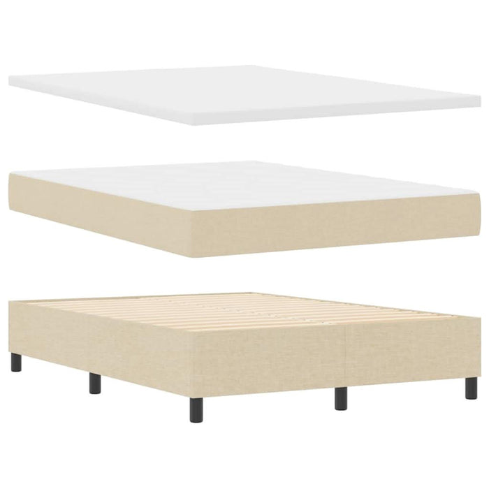 Pat cu arcuri cu pernă cu headboard Crem 200 x 160 cm țesătură WALTI