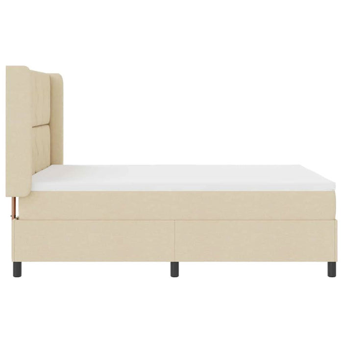 Pat cu arcuri cu pernă cu headboard Crem 200 x 160 cm țesătură WALTI