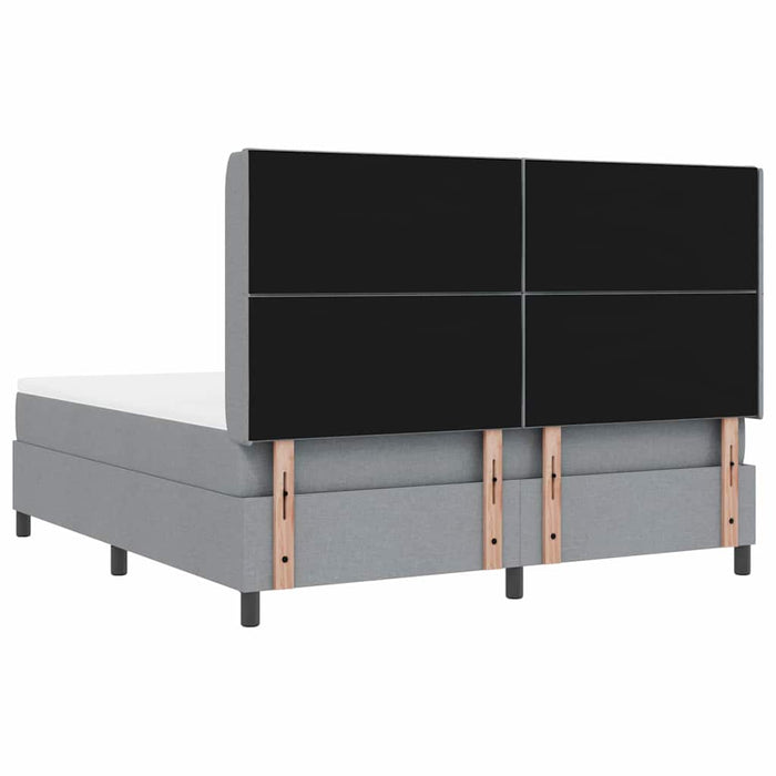 Pat cu arcuri cu pernă Manual Gri deschis 200 x 180 cm țesătură - WALTI WALTI