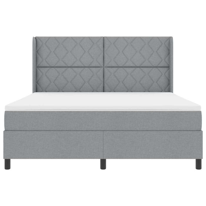 Pat cu arcuri cu pernă Manual Gri deschis 200 x 180 cm țesătură - WALTI WALTI