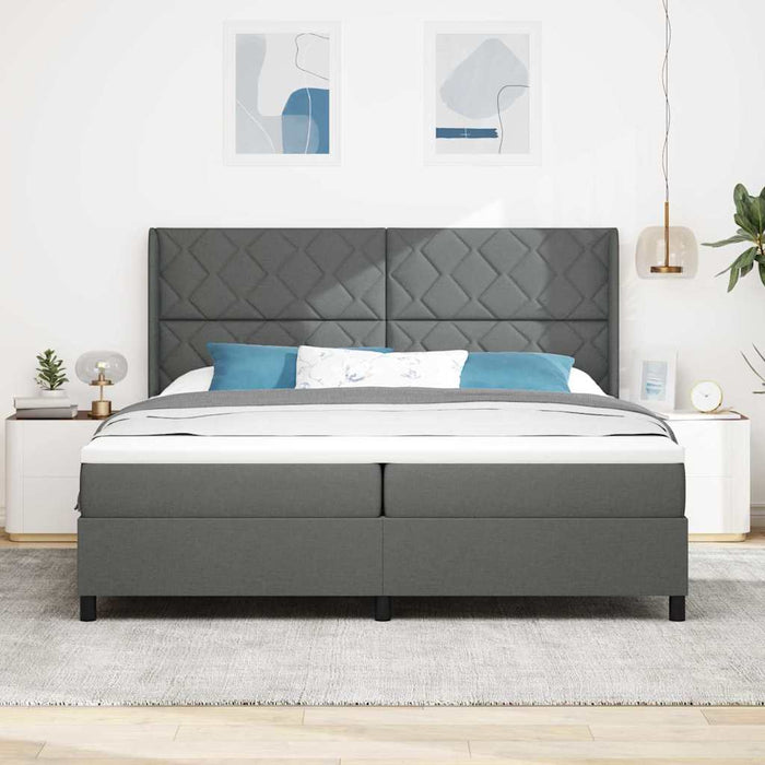 Pat cu arcuri cu pernă Manual Gri închis 200 x 200 cm țesătură WALTI