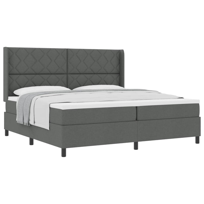 Pat cu arcuri cu pernă Manual Gri închis 200 x 200 cm țesătură WALTI