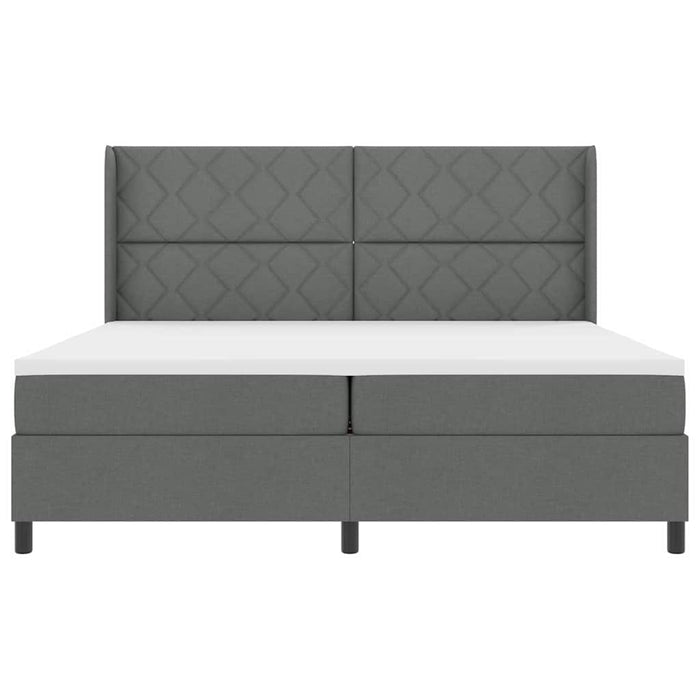 Pat cu arcuri cu pernă Manual Gri închis 200 x 200 cm țesătură WALTI