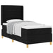Pat cu arcuri cu saltea cu headboard Negru 80 x 200 cm țesătură - WALTI WALTI