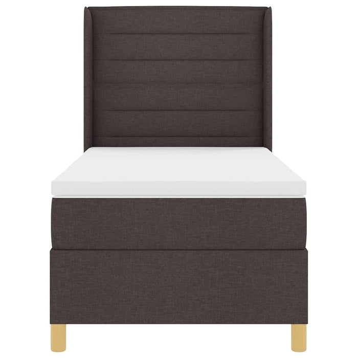 Pat cu arcuri cu saltea Maro închis 80 x 200 cm țesătură - WALTI WALTI