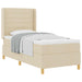 Pat cu arcuri cu saltea cu headboard Crem 80 x 200 cm țesătură - WALTI WALTI