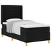 Pat cu arcuri cu saltea cu headboard Negru 90 x 190 cm țesătură - WALTI WALTI