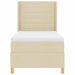 Pat cu arcuri cu saltea cu headboard Crem 100 x 200 cm țesătură - WALTI WALTI