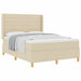 Pat cu arcuri cu saltea cu headboard Crem 140 x 190 cm țesătură - WALTI WALTI