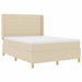 Pat cu arcuri cu saltea cu headboard Crem 140 x 190 cm țesătură - WALTI WALTI