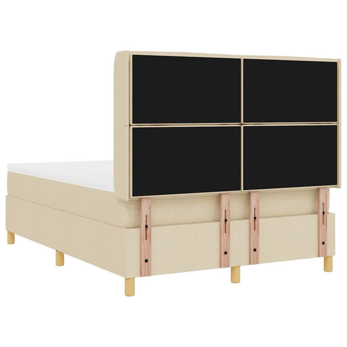 Pat cu arcuri cu saltea cu headboard Crem 140 x 190 cm țesătură - WALTI WALTI