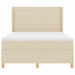 Pat cu arcuri cu saltea cu headboard Crem 140 x 190 cm țesătură - WALTI WALTI