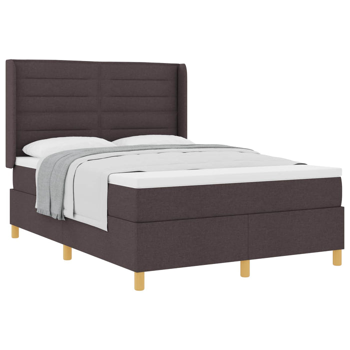 Pat cu arcuri cu saltea Maro închis 140 x 200 cm țesătură WALTI