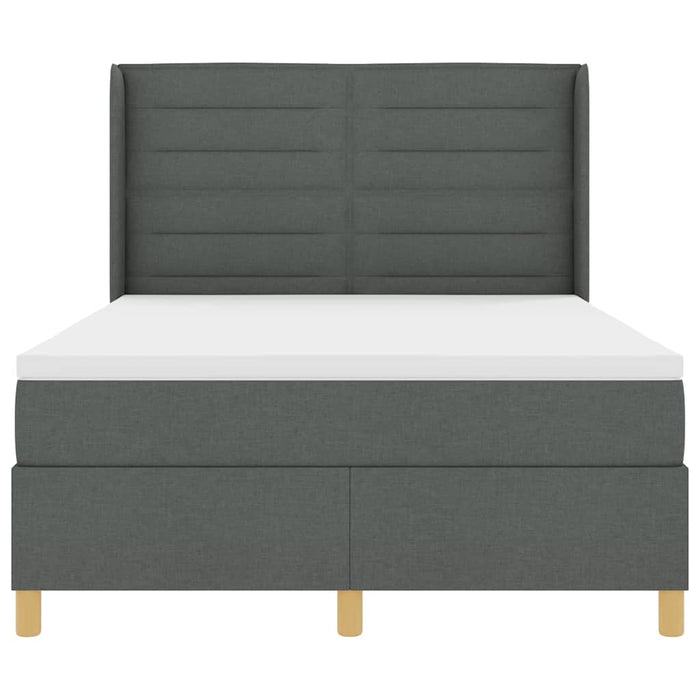 Pat cu arcuri cu saltea Gri închis 160 x 200 cm țesătură - WALTI WALTI