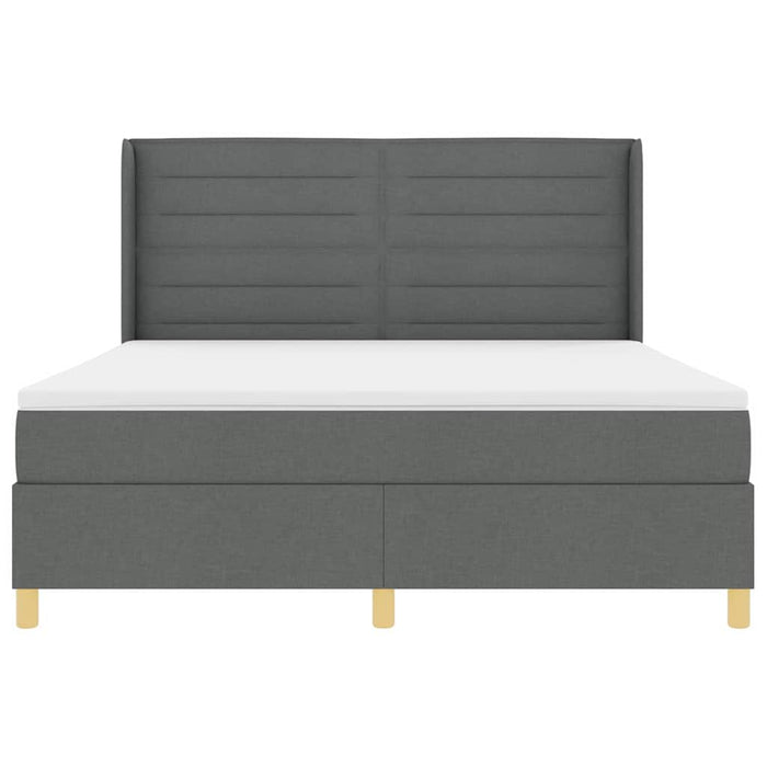 Pat cu arcuri cu saltea Gri închis 180 x 200 cm țesătură - WALTI WALTI