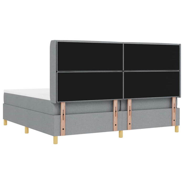 Pat cu arcuri cu saltea Gri deschis 200 x 200 cm țesătură - WALTI WALTI