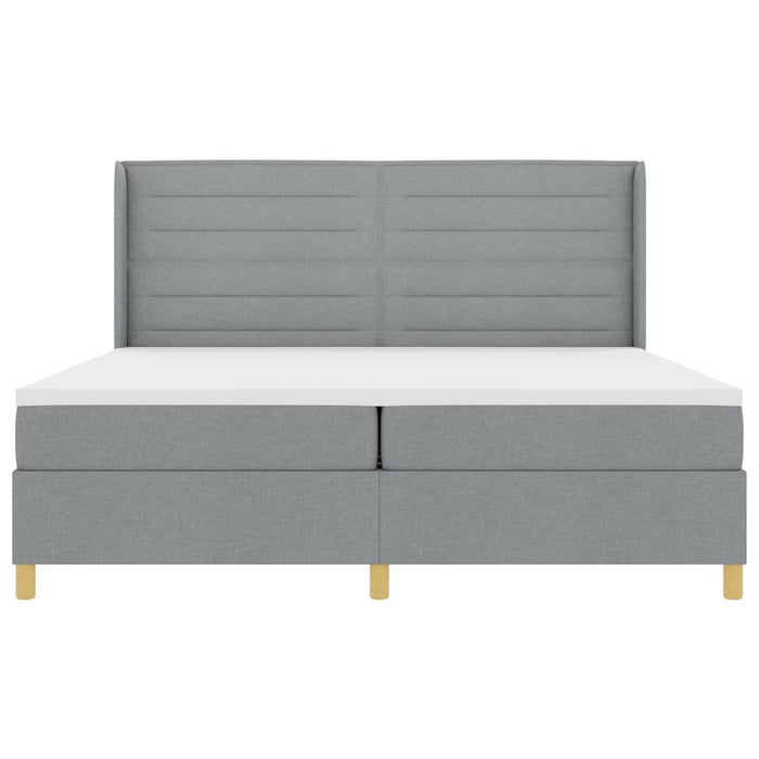 Pat cu arcuri cu saltea Gri deschis 200 x 200 cm țesătură - WALTI WALTI