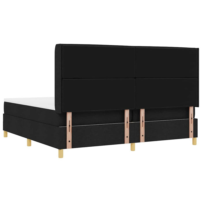 Pat cu arcuri cu saltea Negru 200 x 200 cm țesătură - WALTI WALTI