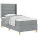 Pat cu arcuri cu headboard Gri deschis 100 x 200 cm țesătură - WALTI WALTI