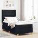 Pat cu arcuri cu headboard Negru 100 x 200 cm țesătură - WALTI WALTI