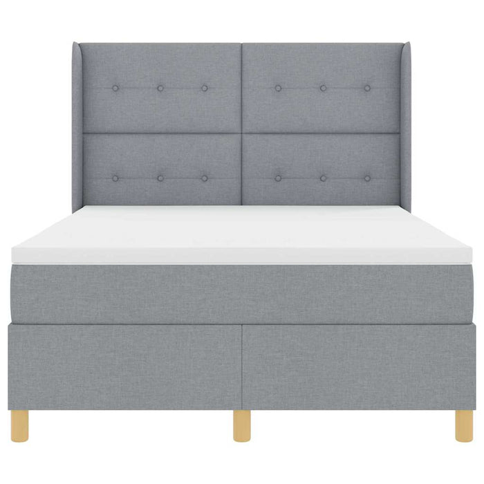 Pat cu arcuri cu saltea Gri deschis 140 x 190 cm țesătură - WALTI WALTI