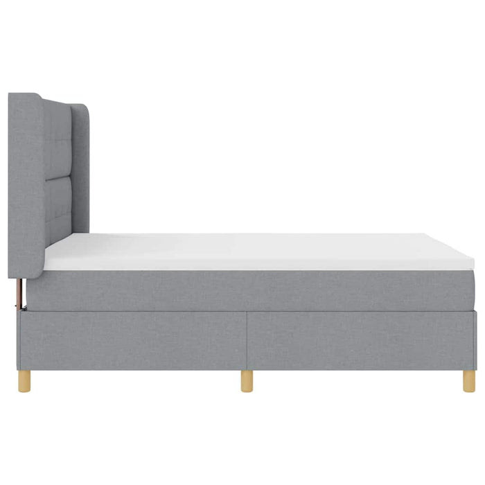 Pat cu saltea cu arcuri Gri deschis 140 x 200 cm țesătură - WALTI WALTI