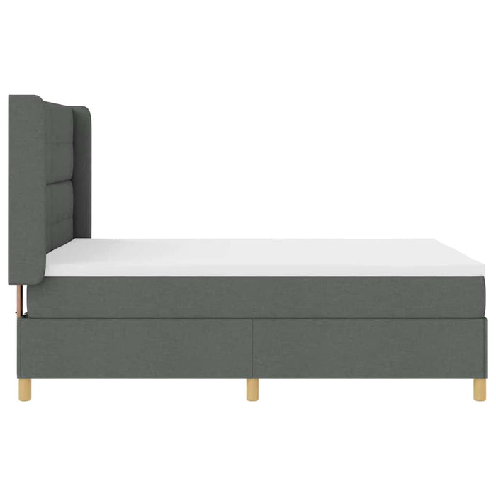 Pat cu arcuri cu saltea Gri închis 140 x 200 cm țesătură - WALTI WALTI
