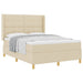 Pat cu arcuri cu saltea cu headboard Crem 160 x 200 cm țesătură - WALTI WALTI