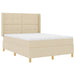 Pat cu arcuri cu saltea cu headboard Crem 160 x 200 cm țesătură - WALTI WALTI