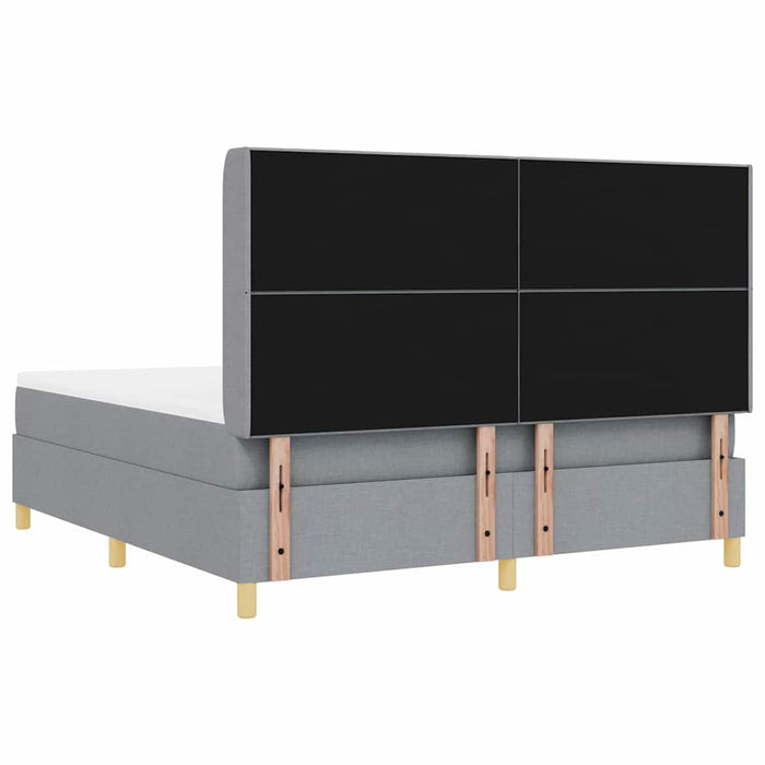 Pat cu arcuri cu saltea Gri deschis 180 x 200 cm țesătură - WALTI WALTI