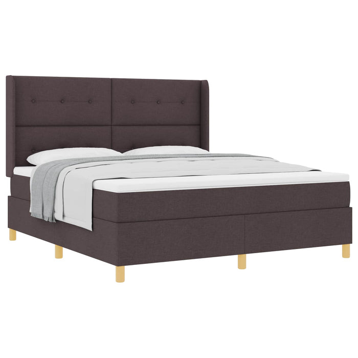 Pat cu arcuri cu headboard Maro închis 180 x 200 cm țesătură WALTI