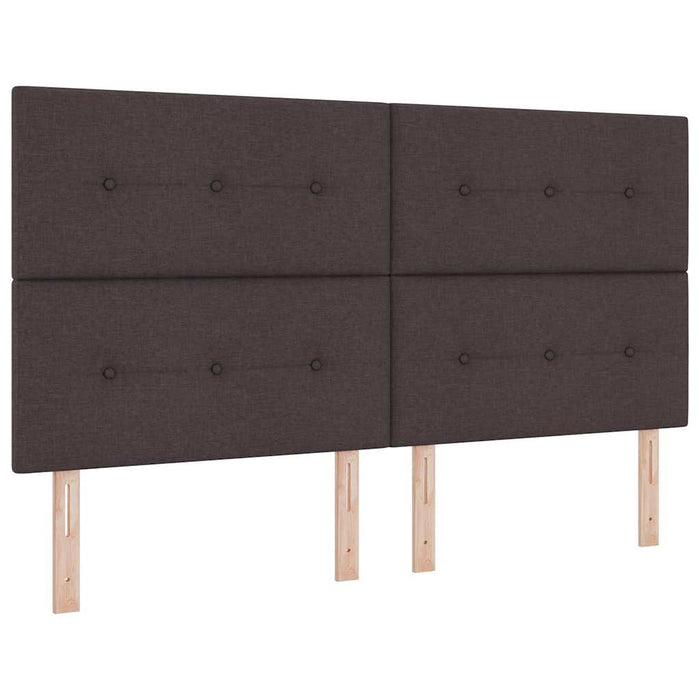 Pat cu arcuri cu headboard Maro închis 180 x 200 cm țesătură WALTI