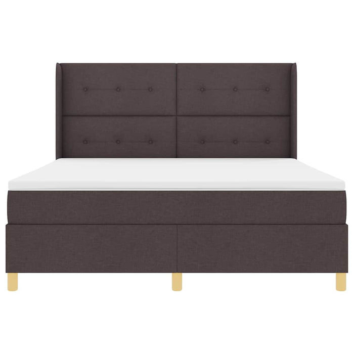 Pat cu arcuri cu headboard Maro închis 180 x 200 cm țesătură WALTI