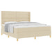 Pat cu arcuri cu saltea cu headboard Crem 180 x 200 cm țesătură - WALTI WALTI